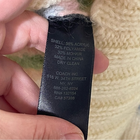 Coach Pastel Multicolor Fair Isle Pullover Sweater Size M - Picture 8 of 9